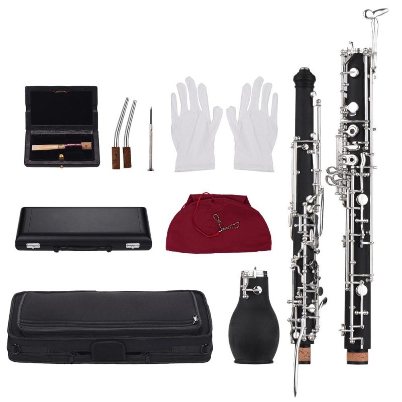 Woodwinds |   Professional English Horn Alto Oboe F Key Synthetic Wood Body Silver-plated Keys Woodwind Instrument Black Musical Instruments Black