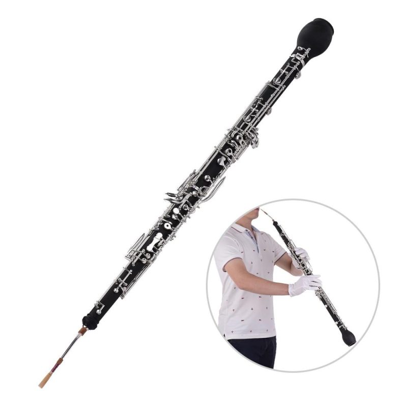 Woodwinds |   Professional English Horn Alto Oboe F Key Synthetic Wood Body Silver-plated Keys Woodwind Instrument Black Musical Instruments Black