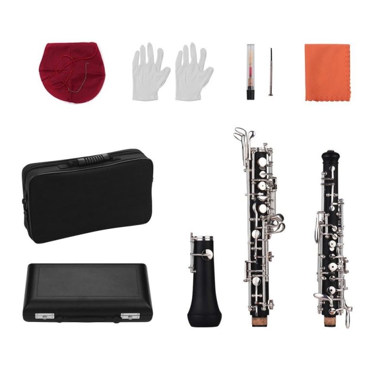 Woodwinds |   Professional Oboe C Key Semi-automatic Style Silver-plated Keys Woodwind Instrument Silver Musical Instruments Silver