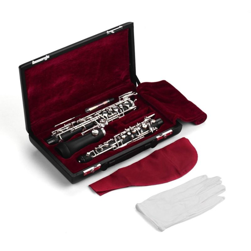 Woodwinds |   Professional Oboe C Key Semi-automatic Style Silver-plated Keys Woodwind Instrument Silver Musical Instruments Silver