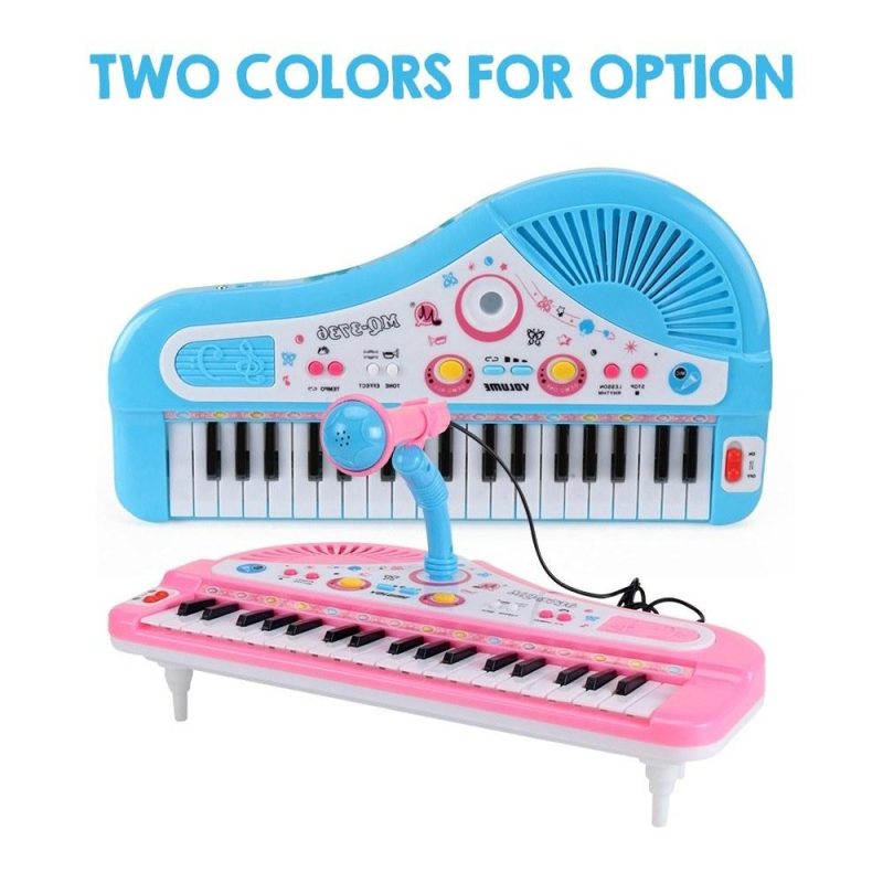 Keyboards & Pianos |   37 Keys Kids Musical Piano Electronic Piano Keyboard Toy Musical Instrument Toy Blue Keyboards & Pianos Blue