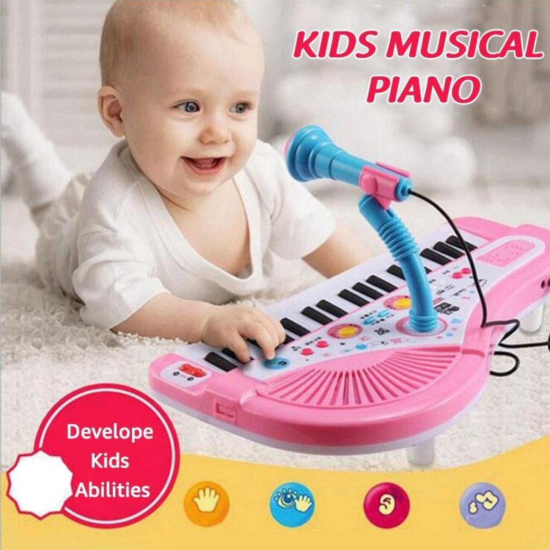 Keyboards & Pianos |   37 Keys Kids Musical Piano Electronic Piano Keyboard Toy Musical Instrument Toy Blue Keyboards & Pianos Blue