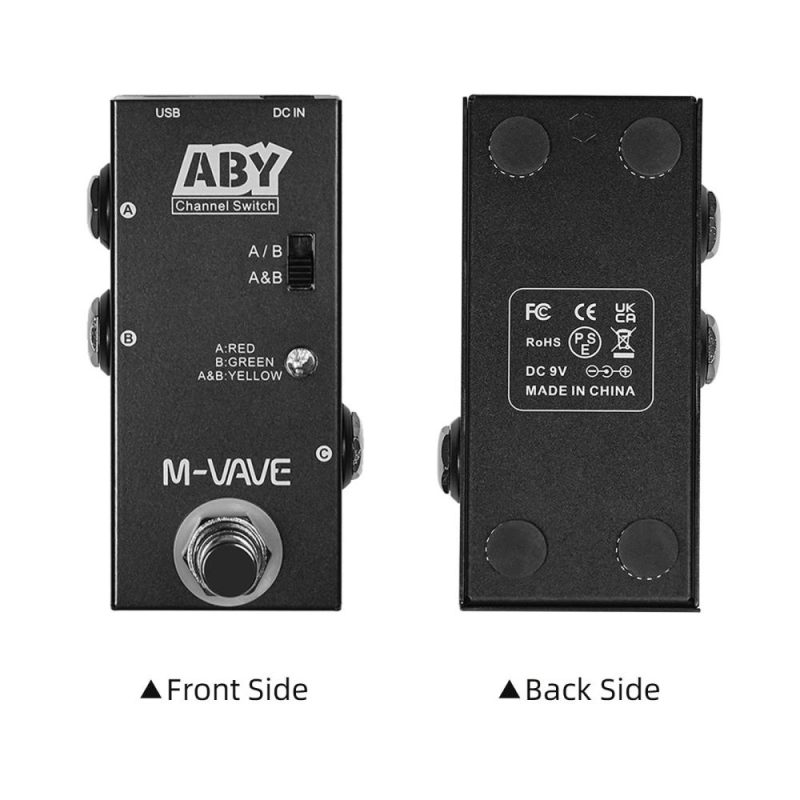 Musical Effects |   ABY Line Selector AB Switch Mini Guitar Effect Pedal True Bypass Guitar Bass Pedal AB Box – ABY Channel Switch Black Musical Effects Black