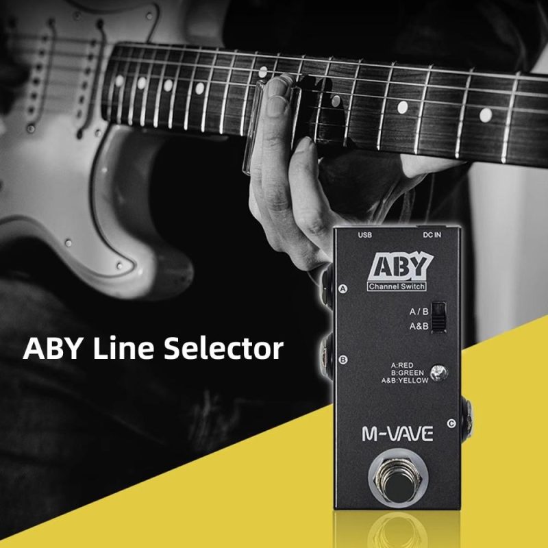 Musical Effects |   ABY Line Selector AB Switch Mini Guitar Effect Pedal True Bypass Guitar Bass Pedal AB Box – ABY Channel Switch Black Musical Effects Black