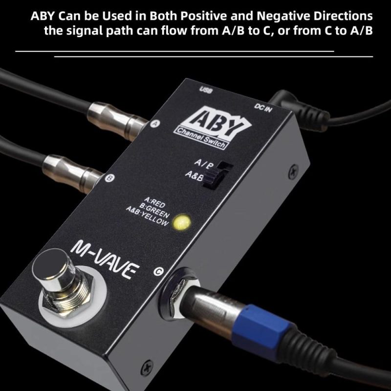 Musical Effects |   ABY Line Selector AB Switch Mini Guitar Effect Pedal True Bypass Guitar Bass Pedal AB Box – ABY Channel Switch Black Musical Effects Black