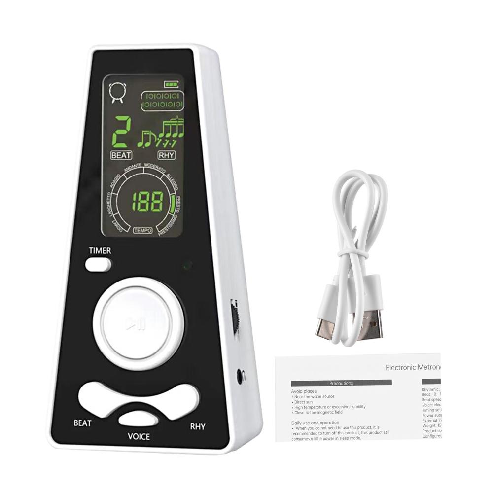 Musical Effects |   Electronic Digital Metronome with Timer Universal Electronic Metronome White Musical Effects Musical Effects