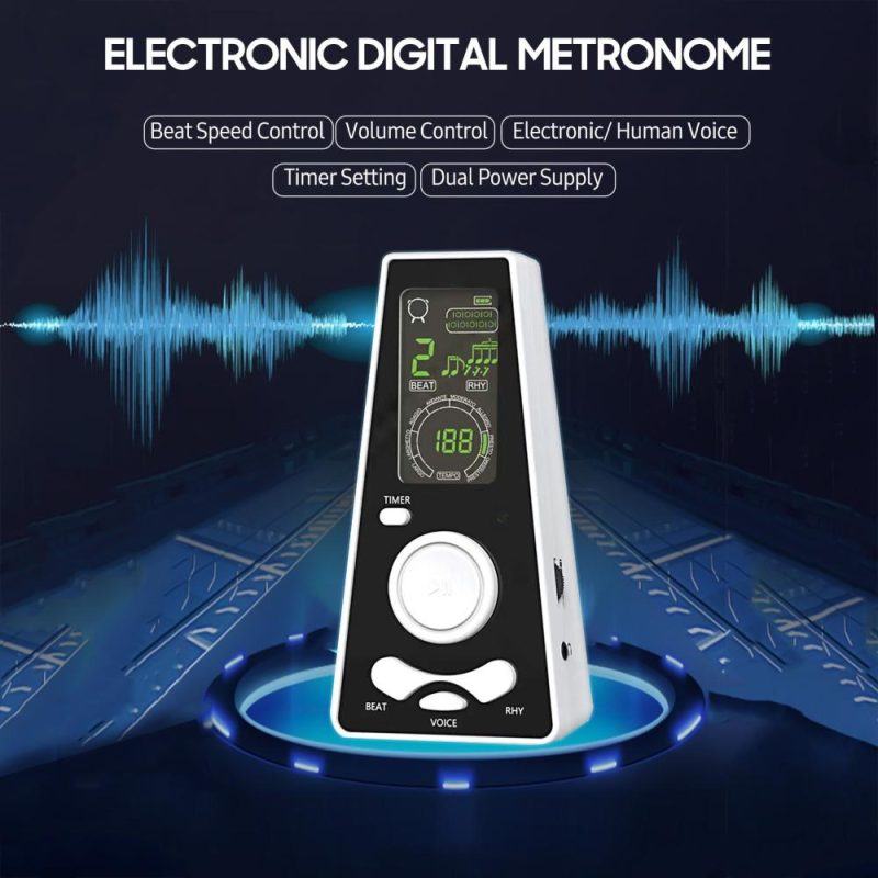 Musical Effects |   Electronic Digital Metronome with Timer Universal Electronic Metronome White Musical Effects Musical Effects