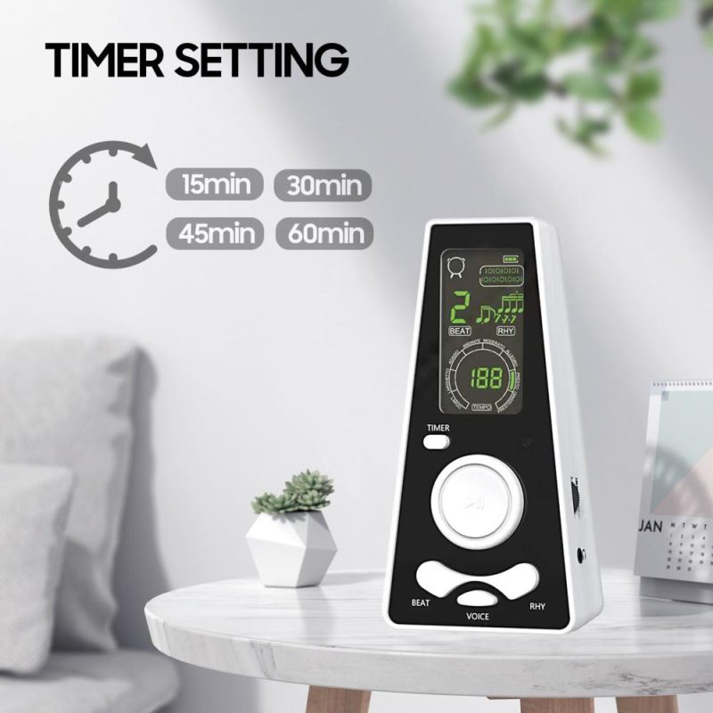 Musical Effects |   Electronic Digital Metronome with Timer Universal Electronic Metronome White Musical Effects Musical Effects