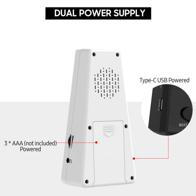 Musical Effects |   Electronic Digital Metronome with Timer Universal Electronic Metronome White Musical Effects Musical Effects