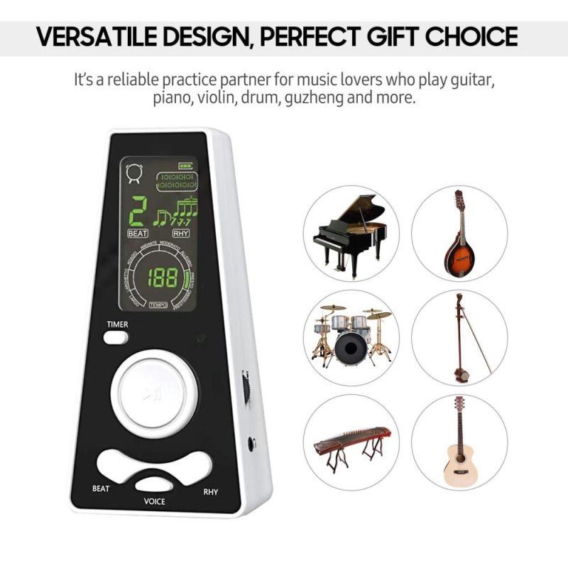 Musical Effects |   Electronic Digital Metronome with Timer Universal Electronic Metronome White Musical Effects Musical Effects