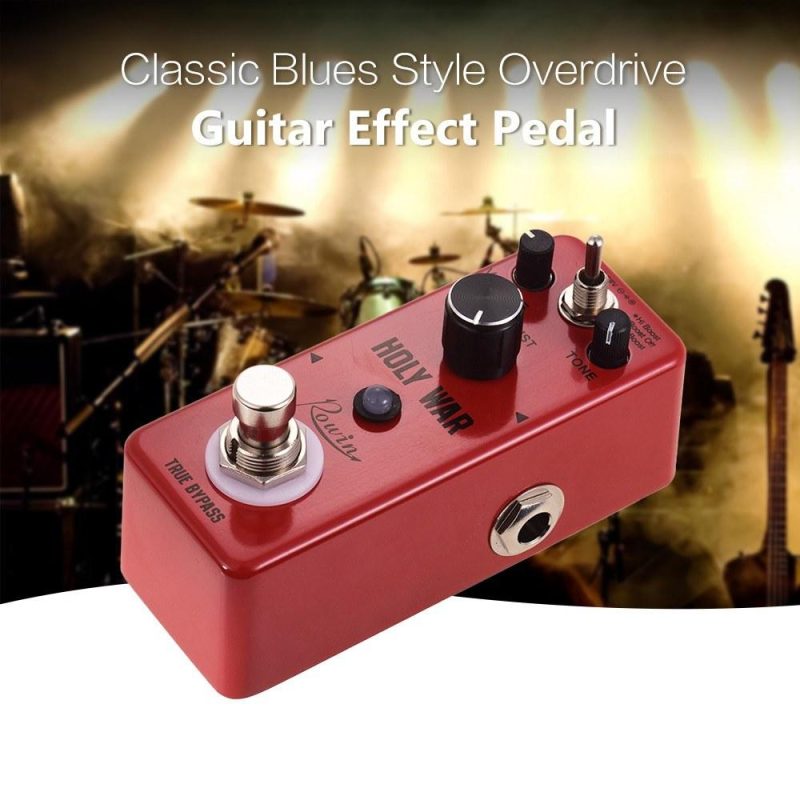 Musical Effects |   HOLY WAR Analog Heavy Metal Distortion Guitar Effect Pedal 3 Working Mode Aluminum Alloy Shell True Bypass Red Musical Effects Musical Effects