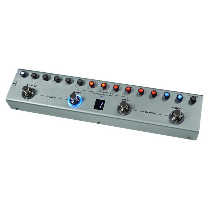 Musical Effects |   M-VAVE TANK-B Multi-Effects Bass Pedal with 3-Band EQ, Delays, Reverbs and More. Grey Musical Effects Grey