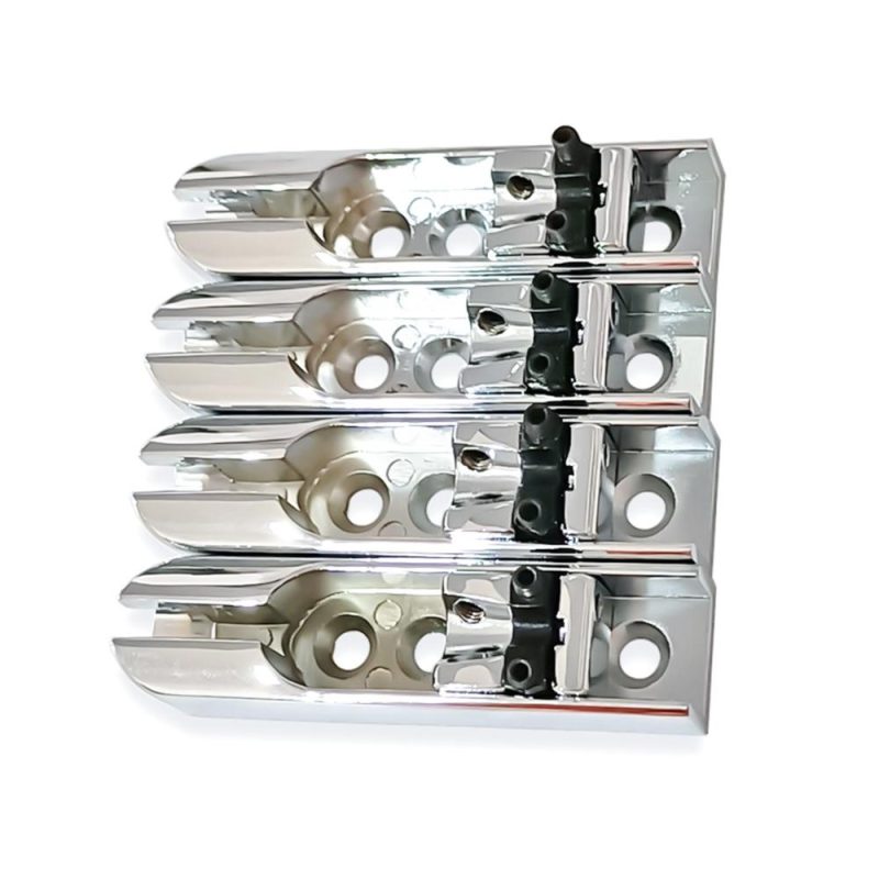 Strings and Accessories |   4pcs Bass Guitar Bridge Individual Bass Bridge Guitar Bridge Silver Musical Instruments Silver