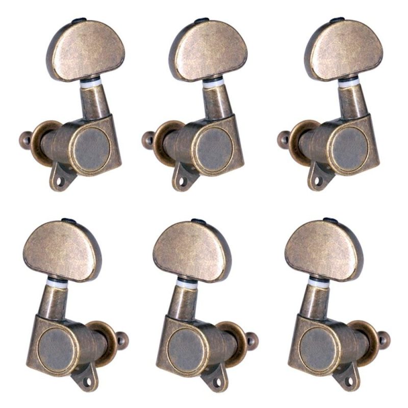 Strings and Accessories |   6pcs (3L3R) Closed Guitar Tuning Pegs String Tuners Machine Heads Knobs Tuning Keys for Folk Acoustic / Electric Guitar Bronze Musical Instruments Bronze