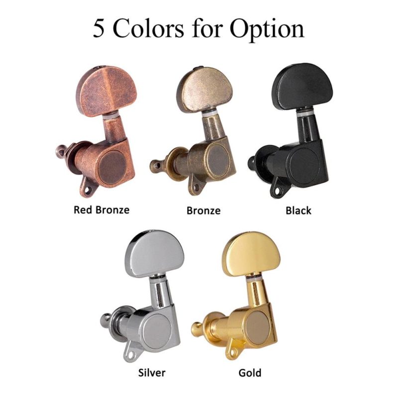 Strings and Accessories |   6pcs (3L3R) Closed Guitar Tuning Pegs String Tuners Machine Heads Knobs Tuning Keys for Folk Acoustic / Electric Guitar Bronze Musical Instruments Bronze