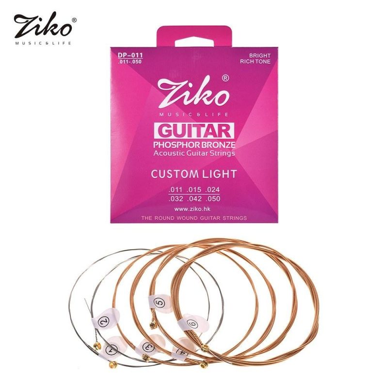 Strings and Accessories |   DP-010 Extra Light Acoustic Guitar Strings Hexagon Alloy Wire Phosphor Bronze Wound Corrosion Resistant 6 Strings Set Musical Instruments Strings & Accessories