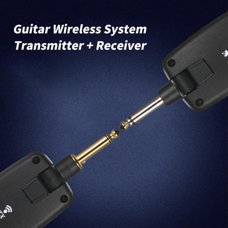 Strings and Accessories |   FW-24G Guitar Wireless System Rechargeable Guitar Pickup Transmitter and Receiver Set Black Musical Instruments Black