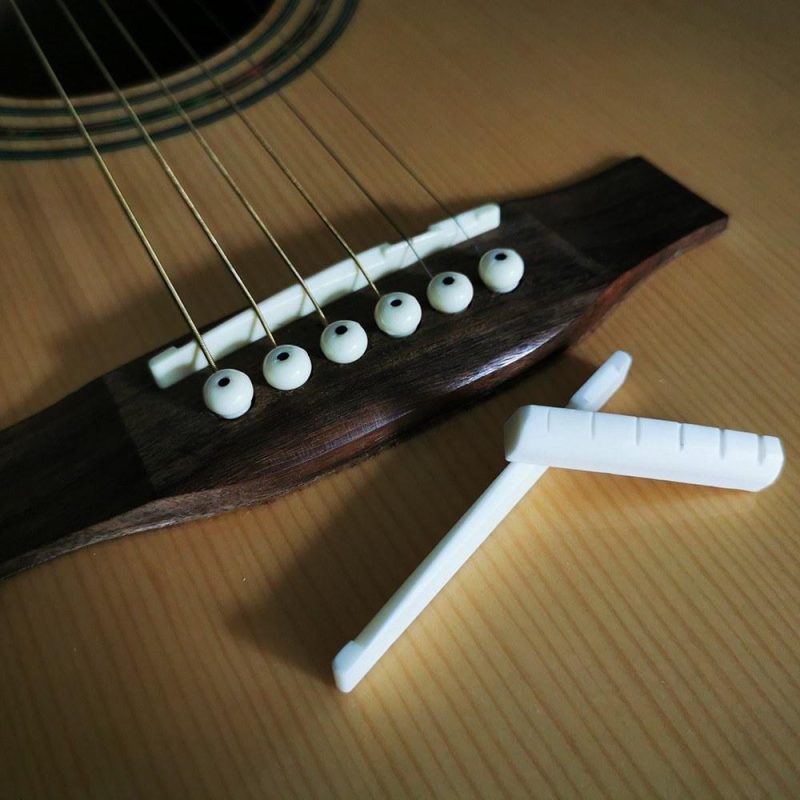 Strings and Accessories |   Guitar Saddle Nut White Cattle Bone for 41 Inch Folk Guitar White Musical Instruments Strings & Accessories