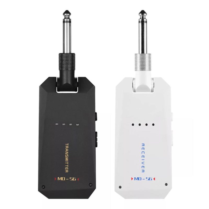 Strings and Accessories |   MD-5G Wireless 5.8G Guitar System Rechargeable Audio Transmitter and Receiver Black & White Musical Instruments Black & White