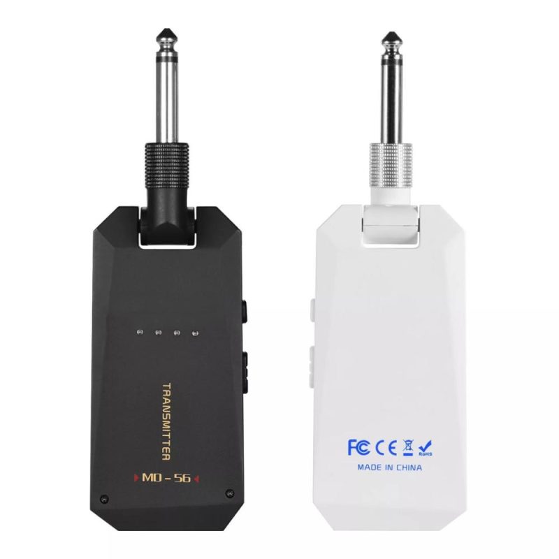 Strings and Accessories |   MD-5G Wireless 5.8G Guitar System Rechargeable Audio Transmitter and Receiver Black & White Musical Instruments Black & White