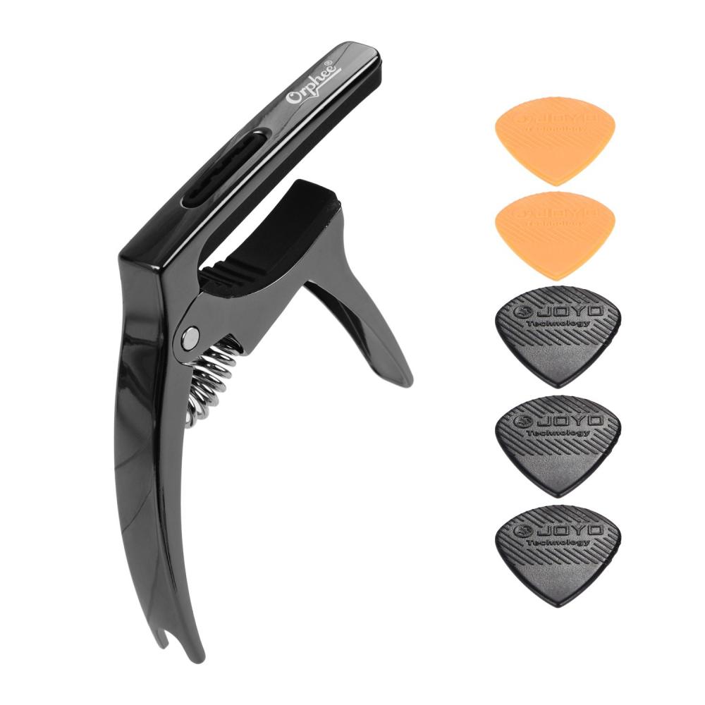 Strings and Accessories |   Orphee Q5 3-in-1 Multi-functional Guitar Capo  + 5pcs Plastic Triangle Shape Guitar Picks Musical Instruments Strings & Accessories