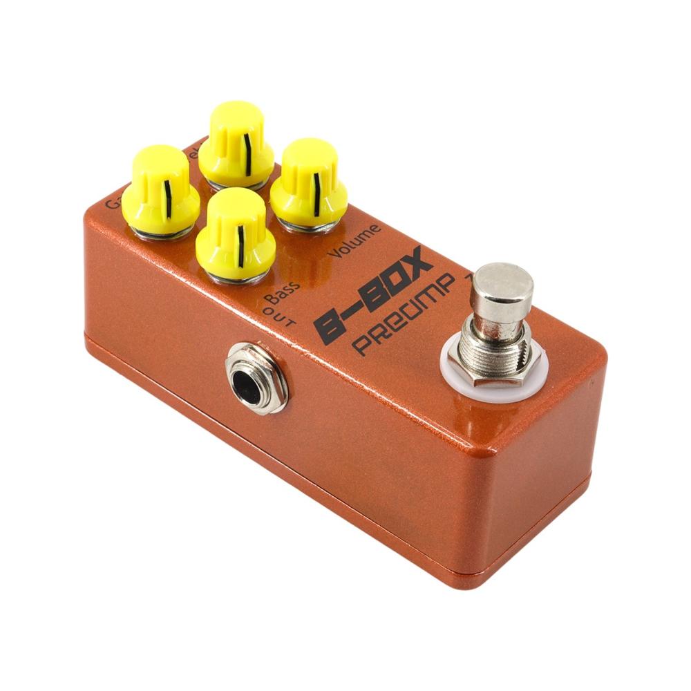 Musical Effects |   Guitar B-Box Preamp Pedal Electric Guitar Effects Pedal 4 Knobs Mini Guitar B-Box Preamp Effector Brown Musical Effects Brown