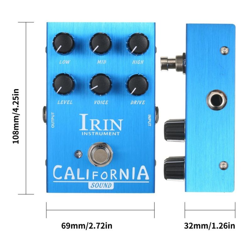 Musical Effects |   Mini Guitar Effect Pedal VOX AC30 Speaker Simulator Cabinet Simulator Guitar Effector Pedal  – AC Tone Sound (Blue) Blue Musical Instruments Blue