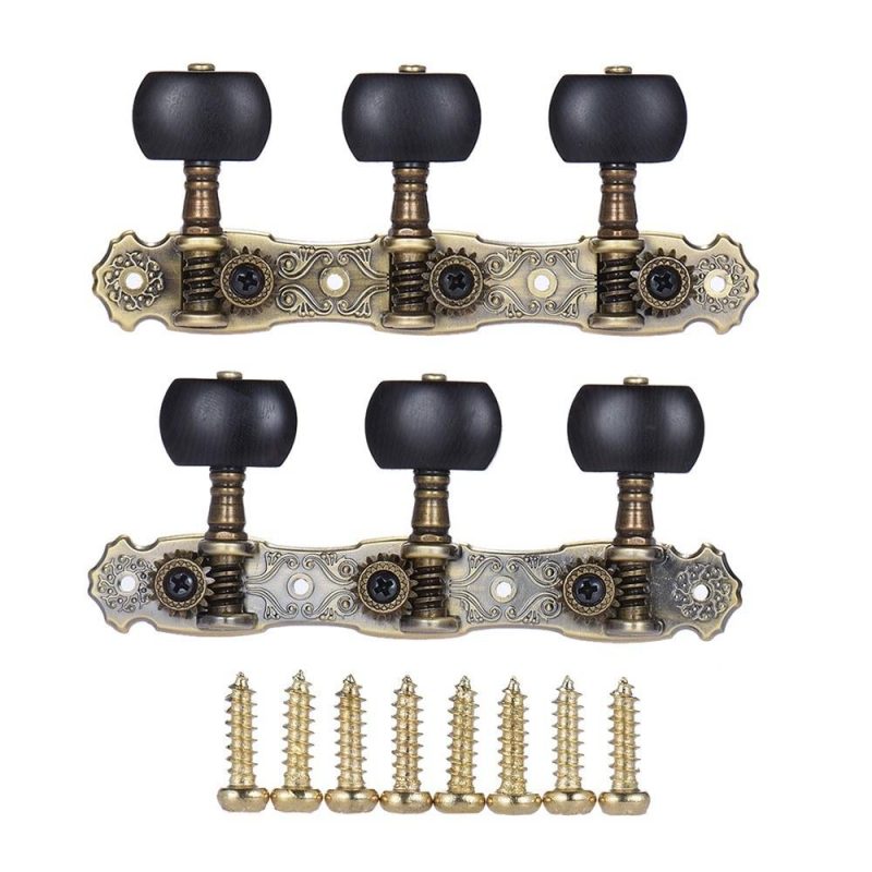 Strings and Accessories |   2 Pcs (L&R) Classical Guitar Tuning Peg Bronze Plated Acoustic Guitar Machine Heads (AOS-022V3P) Musical Instruments Strings & Accessories