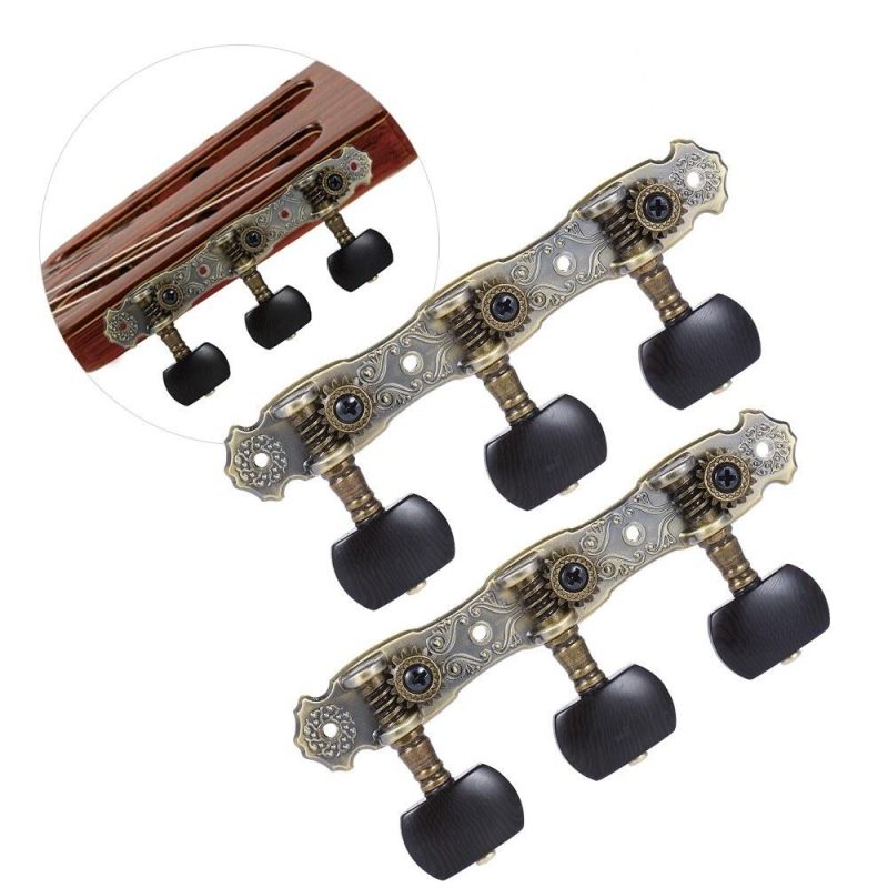 Strings and Accessories |   2 Pcs (L&R) Classical Guitar Tuning Peg Bronze Plated Acoustic Guitar Machine Heads (AOS-022V3P) Musical Instruments Strings & Accessories