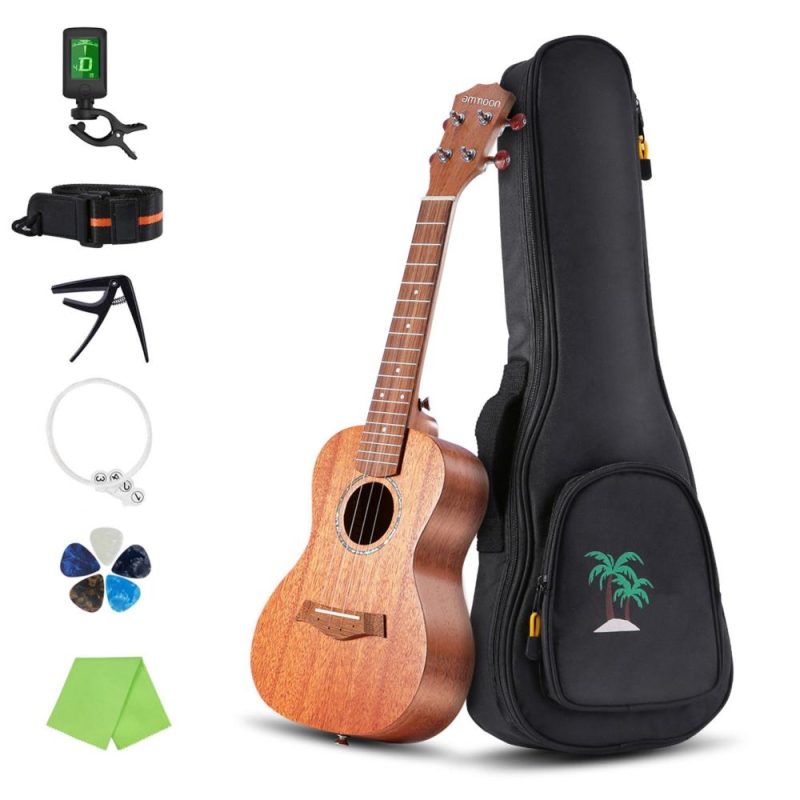 Strings and Accessories |   21 Inch Acoustic Ukulele Kit Mahogany Plywood Ukelele Musical Instruments Strings & Accessories