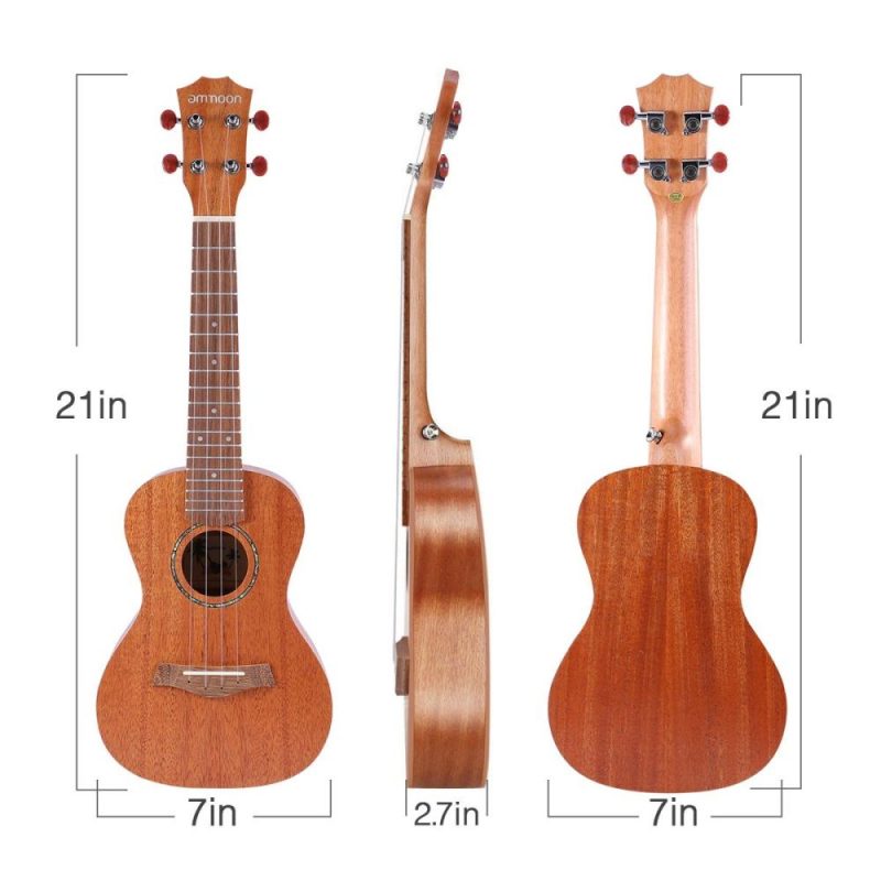 Strings and Accessories |   21 Inch Acoustic Ukulele Kit Mahogany Plywood Ukelele Musical Instruments Strings & Accessories