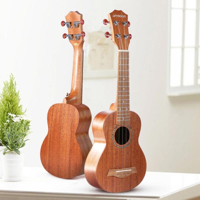 Strings and Accessories |   21 Inch Acoustic Ukulele Kit Mahogany Plywood Ukelele Musical Instruments Strings & Accessories