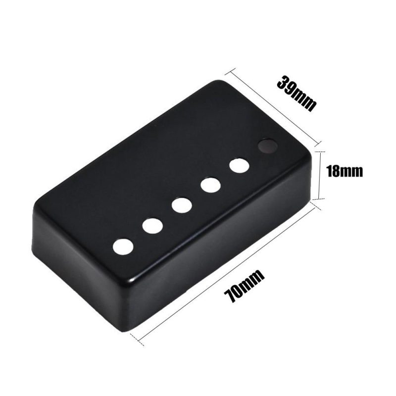 Strings and Accessories |   2Pcs Humbucker Guitar Pickup Cover 50mm + 52mm Pole Spacing Metal LP Guitar Neck Pickup Covers for Electric Guitar Black Musical Instruments Black