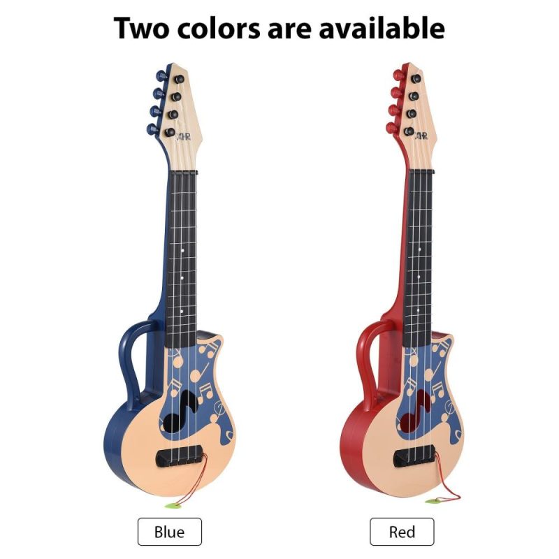 Strings and Accessories |   54cm Ukulele with Pick Musical Note Design Handheld Ukulele for Beginner Blue Musical Instruments Blue