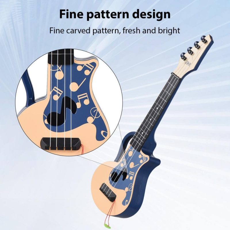 Strings and Accessories |   54cm Ukulele with Pick Musical Note Design Handheld Ukulele for Beginner Blue Musical Instruments Blue