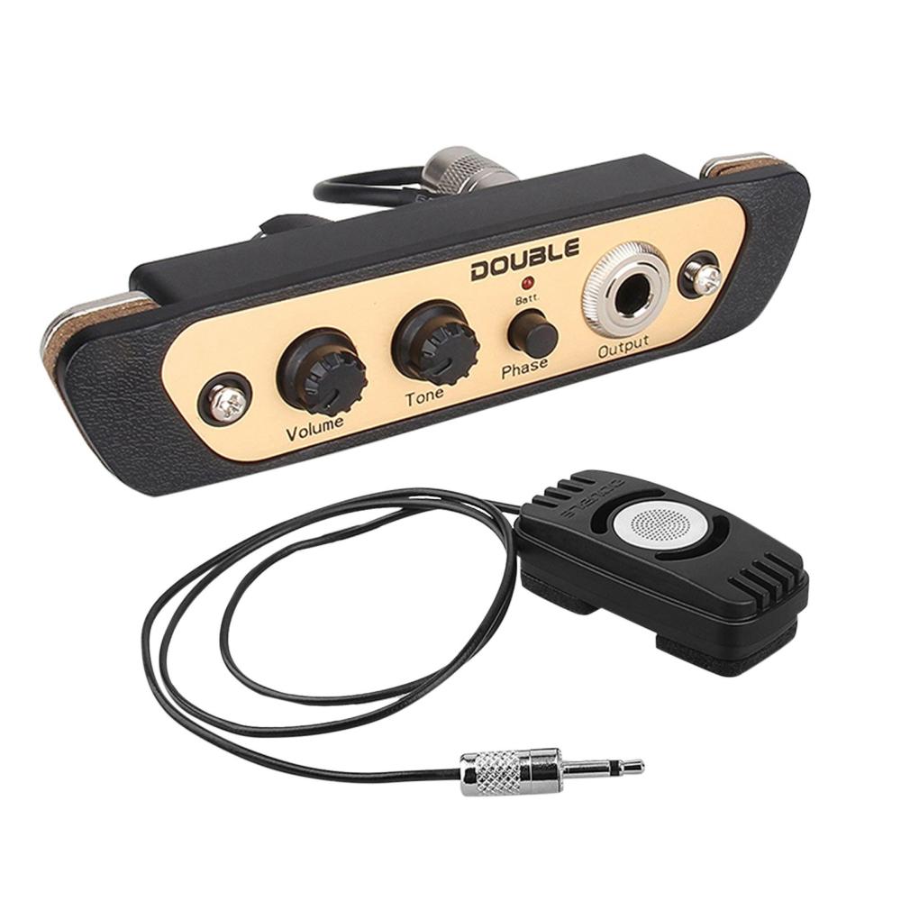 Strings and Accessories |   CJ01L Cajon Box Drum Preamp Pickup Musical Instrument Pickup with Mic 1/4 Inch Jack Black Musical Instruments Black