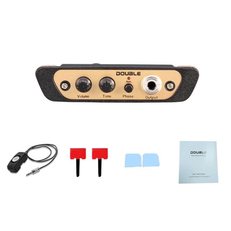 Strings and Accessories |   CJ01L Cajon Box Drum Preamp Pickup Musical Instrument Pickup with Mic 1/4 Inch Jack Black Musical Instruments Black