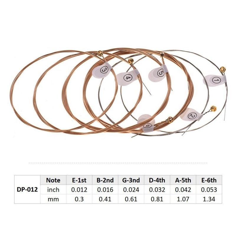 Strings and Accessories |   DP-010 Extra Light Acoustic Guitar Strings Hexagon Alloy Wire Phosphor Bronze Wound Corrosion Resistant 6 Strings Set Musical Instruments Strings & Accessories