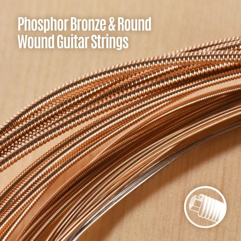 Strings and Accessories |   DP-010 Extra Light Acoustic Guitar Strings Hexagon Alloy Wire Phosphor Bronze Wound Corrosion Resistant 6 Strings Set Musical Instruments Strings & Accessories