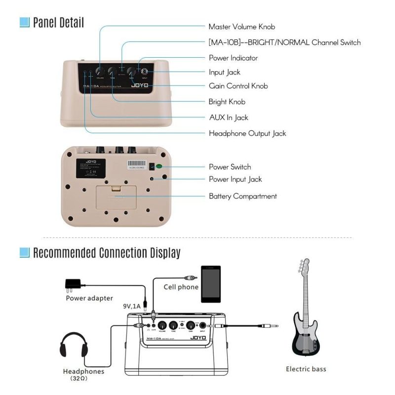 Strings and Accessories |   MA-10B  Mini Portable Electric Bass Amplifier Speaker Musical Instruments Strings & Accessories