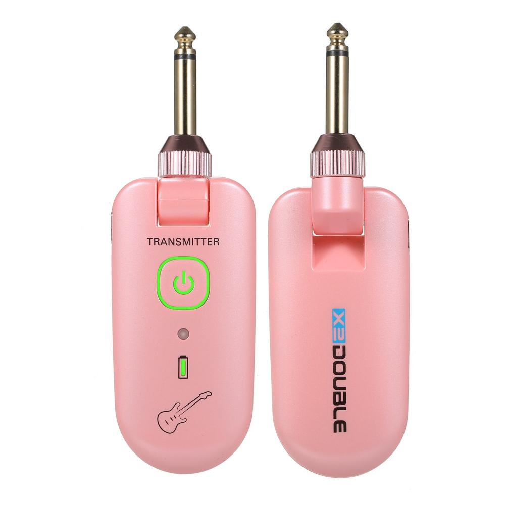 Strings and Accessories |   W3 Portable UHF Wireless Guitar Transmitter and Receiver Set Pink Musical Instruments Pink