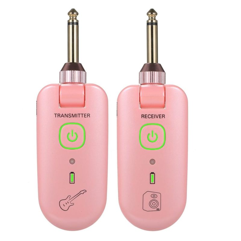 Strings and Accessories |   W3 Portable UHF Wireless Guitar Transmitter and Receiver Set Pink Musical Instruments Pink