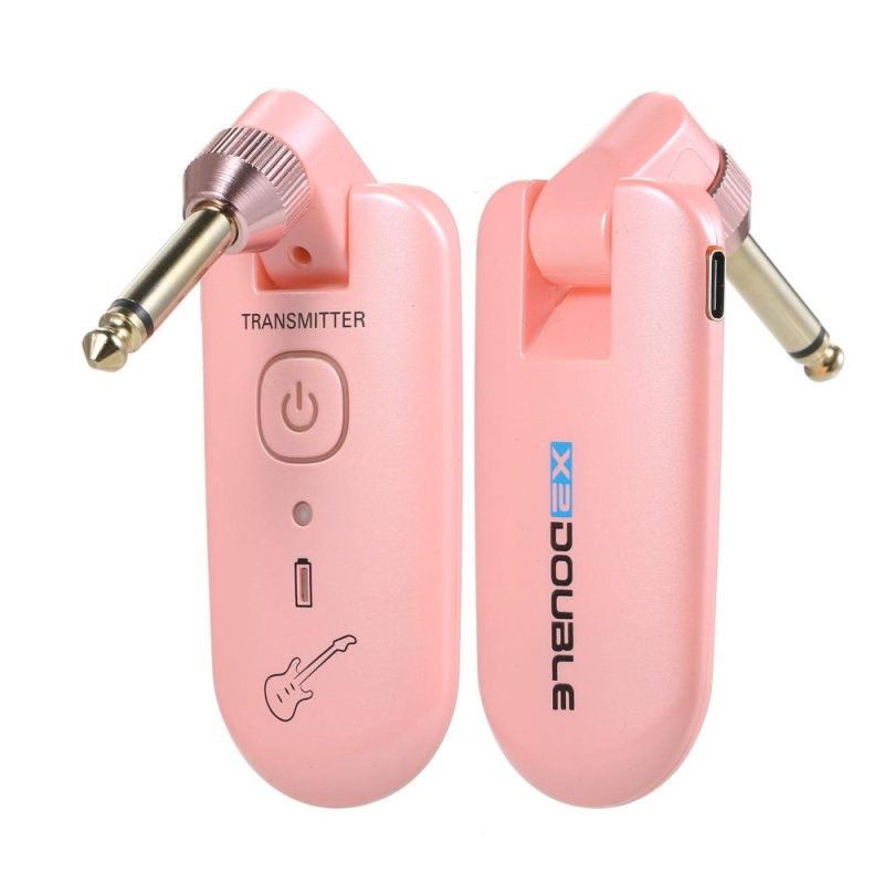 Strings and Accessories |   W3 Portable UHF Wireless Guitar Transmitter and Receiver Set Pink Musical Instruments Pink