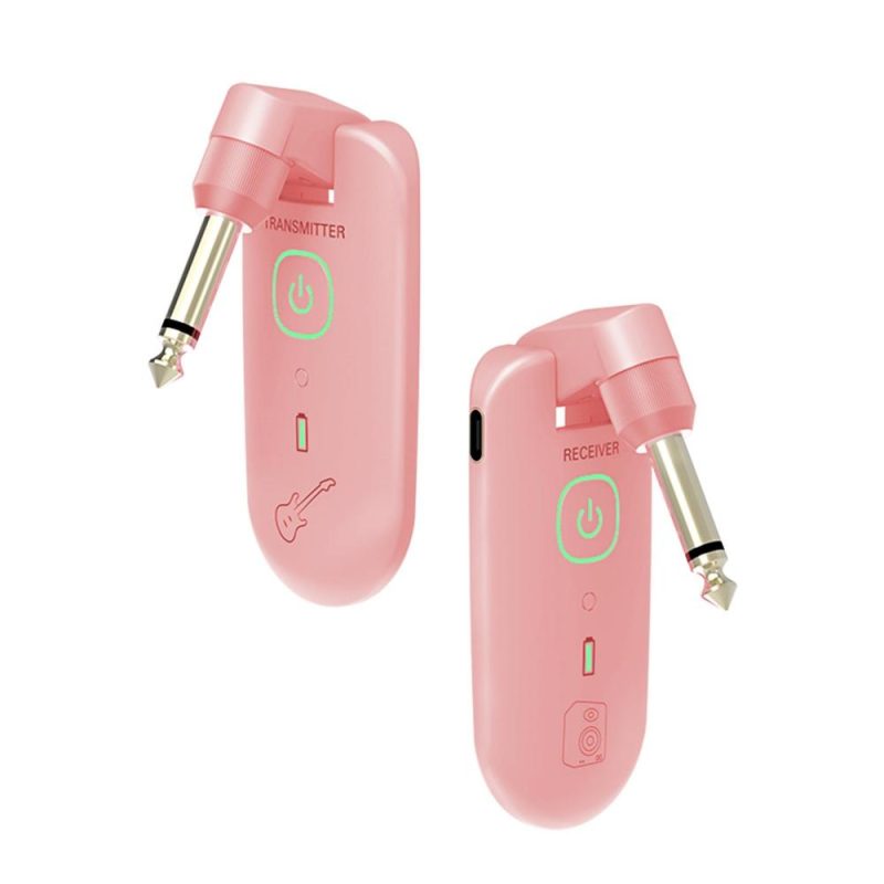 Strings and Accessories |   W3 Portable UHF Wireless Guitar Transmitter and Receiver Set Pink Musical Instruments Pink